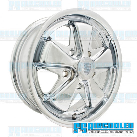 EMPI VW Wheel, Porsche 911 Alloy, 15x4.5, 5x130 Pattern, Chrome, 00-9677-0