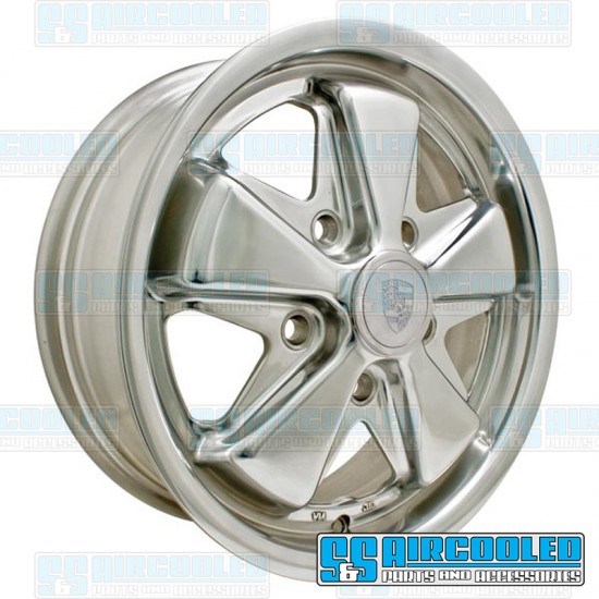 EMPI VW Wheel, Porsche 911 Alloy, 15x4.5, 5x130 Pattern, Polished, 00-9678-0