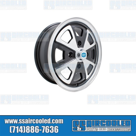 EMPI VW Wheel, 914 Alloy, 15x5.5, 4x130 Pattern, Black w/Polished Spokes & Lip, 00-9681-0 EMPI VW Wheel, 914 Alloy, 15x5.5, 4x130 Pattern, Black w/Polished Spokes & Lip, 00-9681-0
