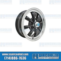 Wheel, GT-8, 8 Spoke, 15x5.5, 4x130 Pattern, Gloss Black w/Polished Lip Wheel, GT-8, 8 Spoke, 15x5.5, 4x130 Pattern, Gloss Black w/Polished Lip