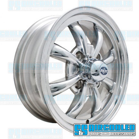 EMPI VW Wheel, GT-8, 8 Spoke, 15x5.5, 4x130 Pattern, Polished, 00-9684-0