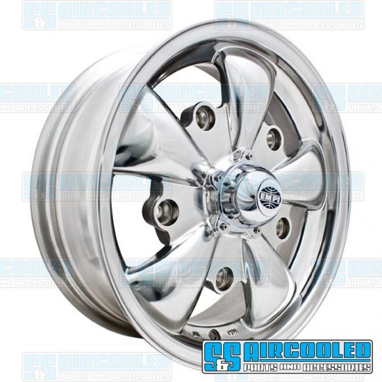 EMPI VW Wheel, GT-5, 5 Spoke, 15x5.5, 5x205 Pattern, Polished, 00-9687-0