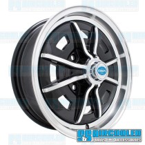 Wheel, Sprintstar, 15x5, 4x130 Pattern, Gloss Black w/Polished Spokes and Lip Wheel, Sprintstar, 15x5, 4x130 Pattern, Gloss Black w/Polished Spokes and Lip