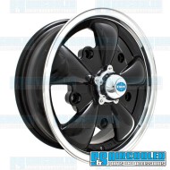 Wheel, GT-5, 5 Spoke, 15x5.5, 5x205 Pattern, Gloss Black w/Polished Lip Wheel, GT-5, 5 Spoke, 15x5.5, 5x205 Pattern, Gloss Black w/Polished Lip