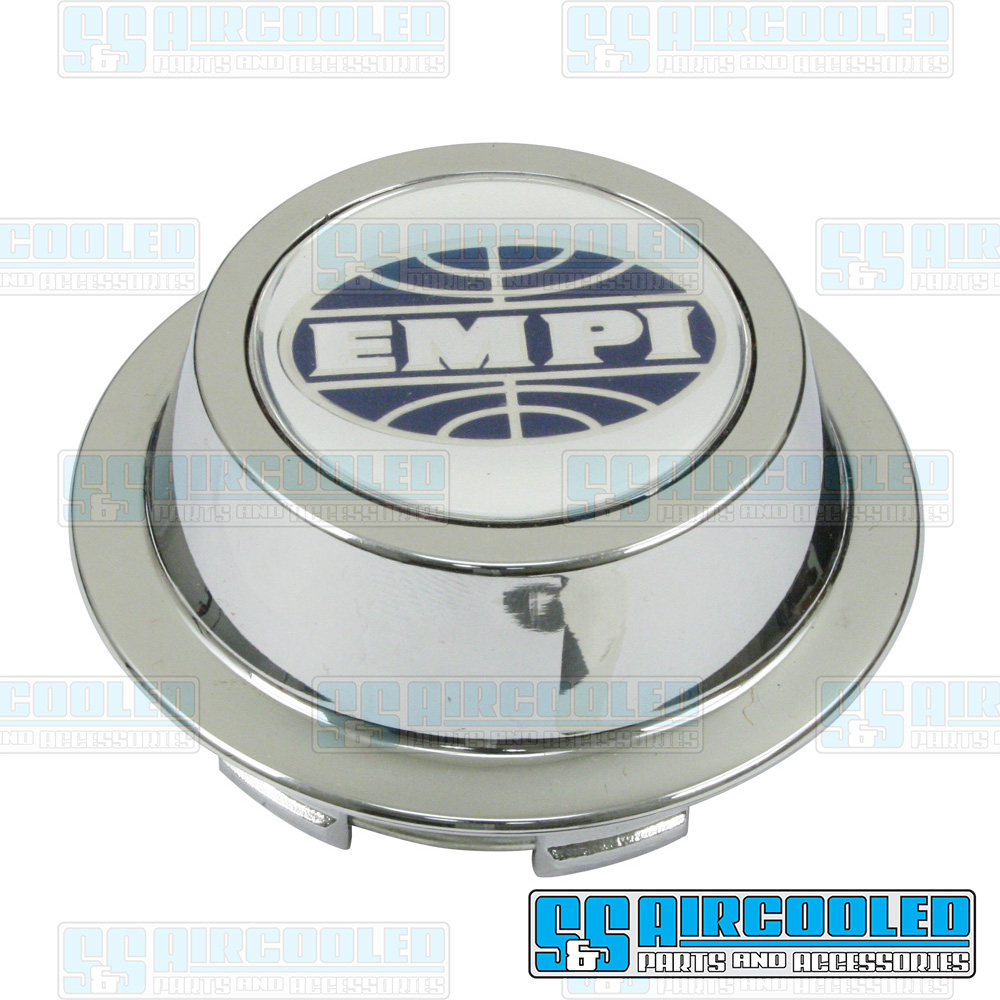 EMPI Center Cap, Sprint Sta 914 Alloy w/Logo, Short, Chrome, VW Bug
