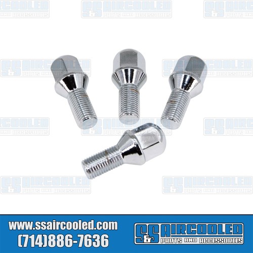 Lug Bolts, M14-1.5x24mm, 60° Taper, Chrome