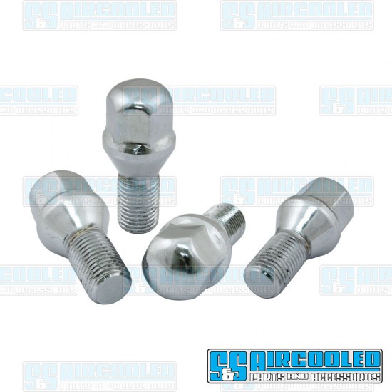 EMPI VW Lug Bolt, M14-1.5, 60 deg. Taper, Chrome, 00-9712-0