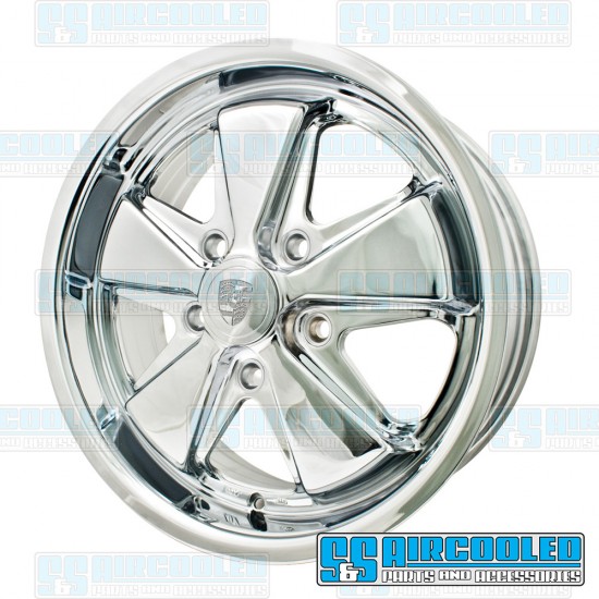 EMPI VW Wheel, Porsche 911 Alloy, 17x7, 5x130 Pattern, Chrome, 00-9738-0