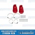 Axle Boot Kit, Swing Axle, Left and Right, Red