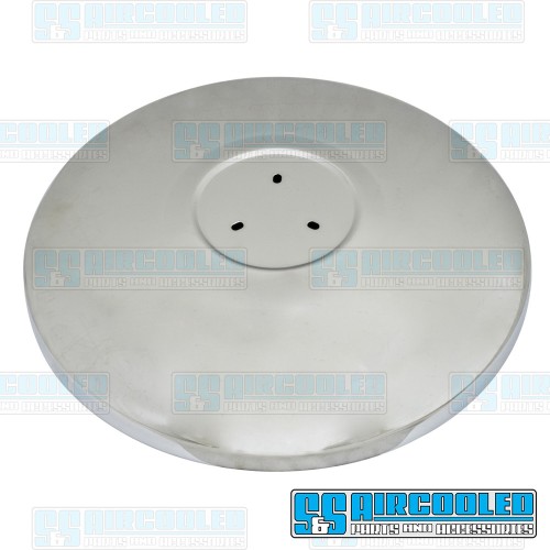 Hub Cap, 4-Lug, Flat Style w/Holes for Center Cap, Chrome