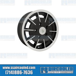 Wheel, Gasser, 15x5.5, 5x130 Pattern, Gloss Black w/Polished Spokes & Lip