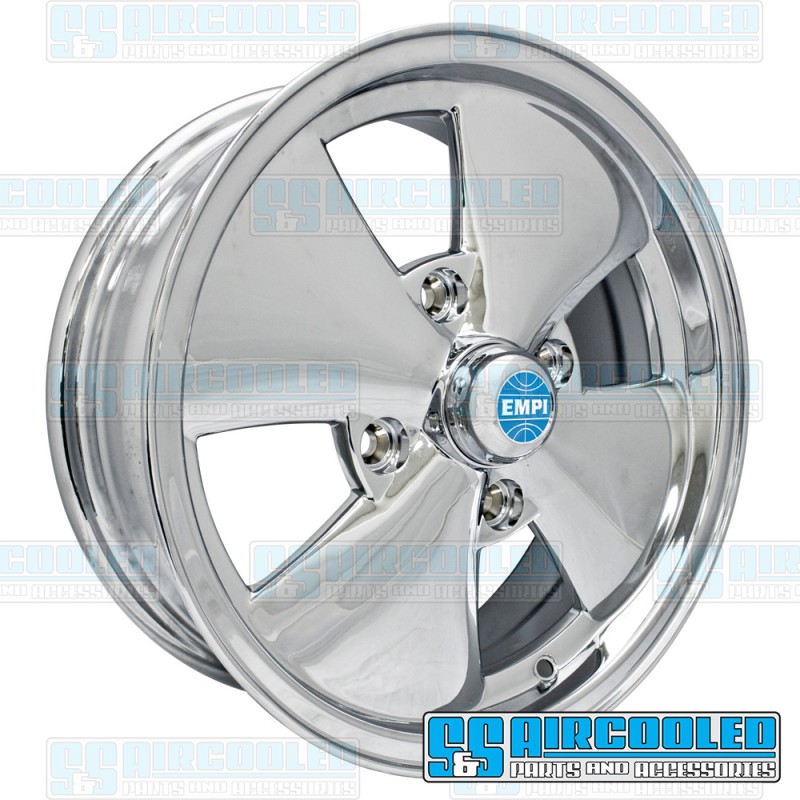EMPI VW Wheel, 4-Spoke, 15x5.5, 4x130 Pattern, Chrome, 10-1094-0 EMPI VW Wheel, 4-Spoke, 15x5.5, 4x130 Pattern, Chrome, 10-1094-0
