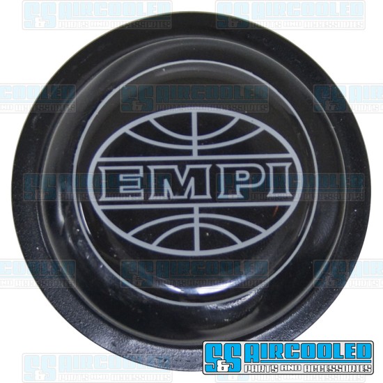 EMPI VW Center Cap, Rebel/Cosmo w/Logo, Black, 10-1097-0