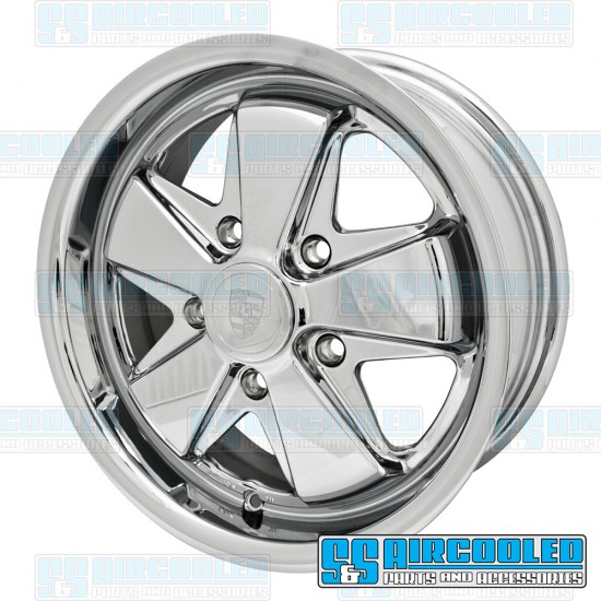 EMPI VW Wheel, Porsche 911 Alloy, 15x6, 5x130 Pattern, Chrome, 10-1102-0