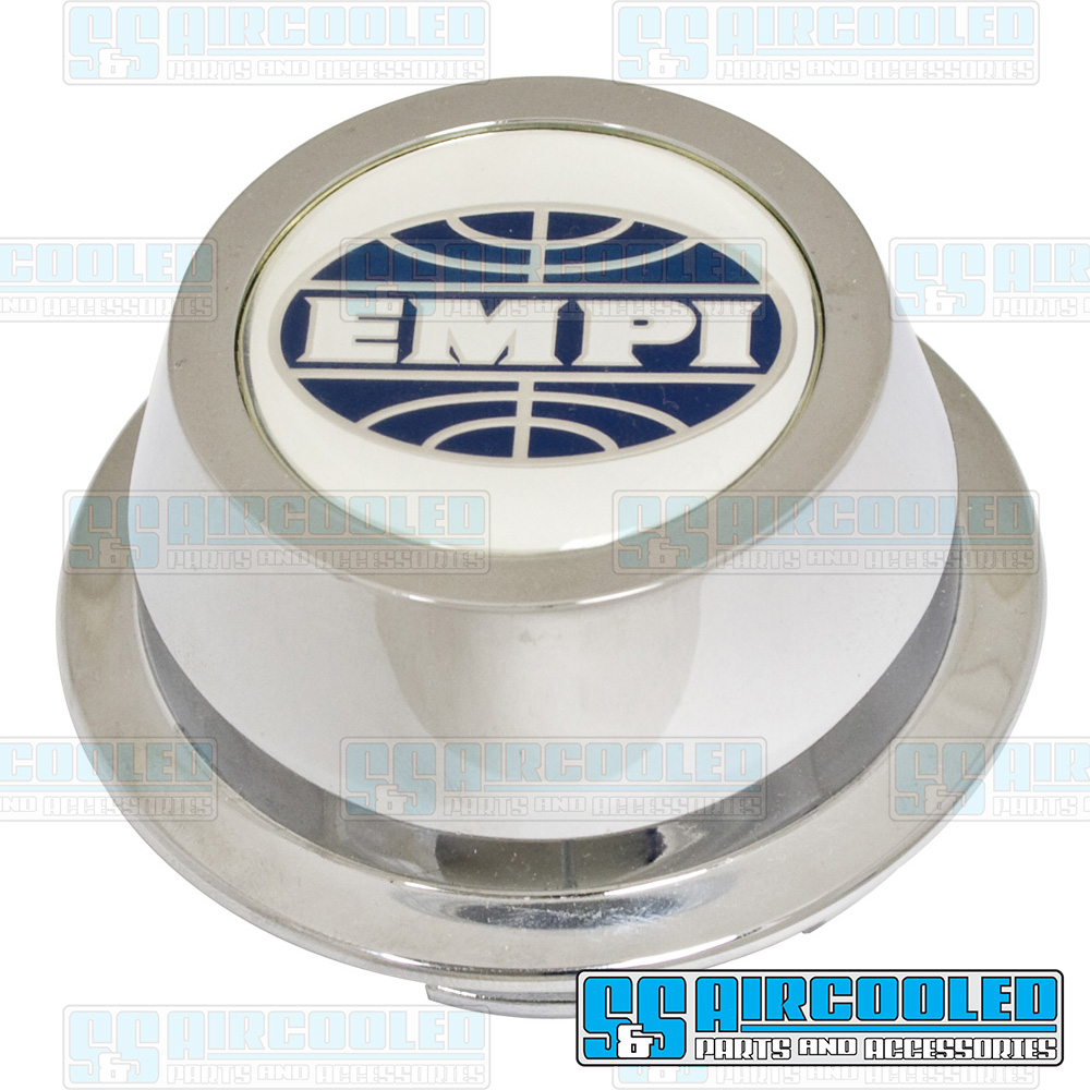 EMPI Center Cap, Sprint Sta 914 Alloy w/Logo, Tall, Chrome, VW Bug