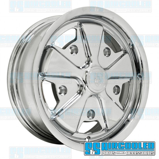 EMPI VW Wheel, Porsche 911 Alloy, 15x5.5, 5x205 Pattern, Chrome, 10-1111-0