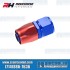 -6AN Straight Female Hose End, Blue/Red