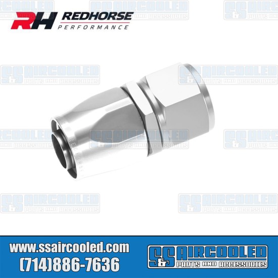 Redhorse Performance -6AN Straight Female Aluminum Hose End, Silver, 1000-06-5, VW Bug, Super Beetle, Ghia, Bus, Type 3, Thing, Vanagon