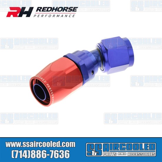 Redhorse Performance -8AN 30° Swivel Style Female Hose End, Blue/Red, 1030-08-1, VW Bug, Super Beetle, Ghia, Bus, Type 3, Thing, Vanagon