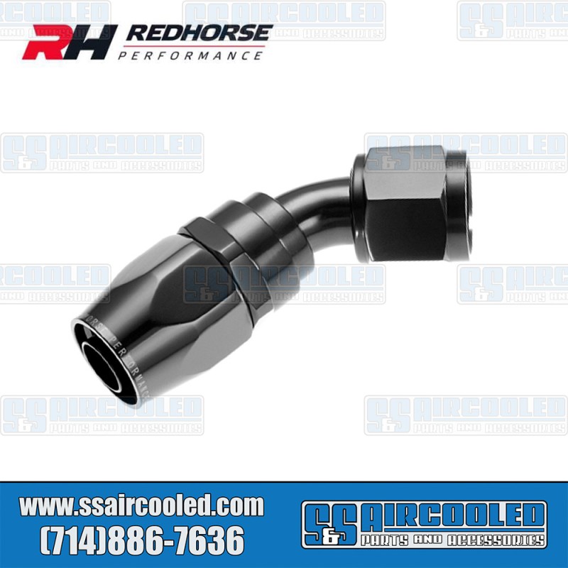 Redhorse Performance -6AN 45° Swivel Style Female Hose End, Black, 1045-06-2, VW Bug, Super Beetle, Ghia, Bus, Type 3, Thing, Vanagon Redhorse Performance -6AN 45° Swivel Style Female Hose End, Black, 1045-06-2, VW Bug, Super Beetle, Ghia, Bus, Type 3, Thing, Vanagon