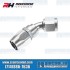 -6AN 45° Swivel Style Female Hose End, Silver