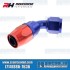 -6AN 60° Swivel Style Female Hose End, Blue/Red