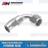 -6AN 90° Swivel Style Female Hose End, Silver