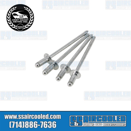 West Coast Metric VW Vent Window Lock Rivets, Left & Right, Aluminum, 111-647