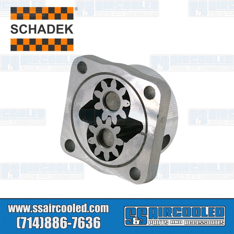 Schadek VW Oil Pump, 30mm Gears, 8mm Studs, Flat Camshaft, Full Flow Ready, 111115107AFF
