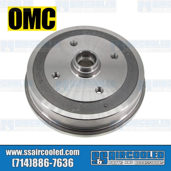 OMC Brakes VW Front Left or Right Brake Drum, 4x130mm, 111405615BIT, VW Bug