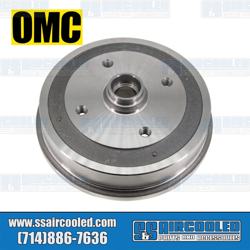 OMC Brakes VW Front Left or Right Brake Drum, 4x130mm, 111405615BIT, VW Bug