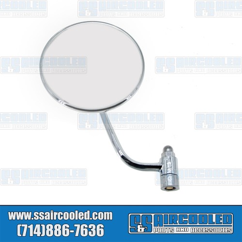 Side-View Mirror, Left, Round, Chrome