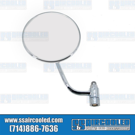  VW Exterior Mirror, Left, Round, Chrome, 113857513A