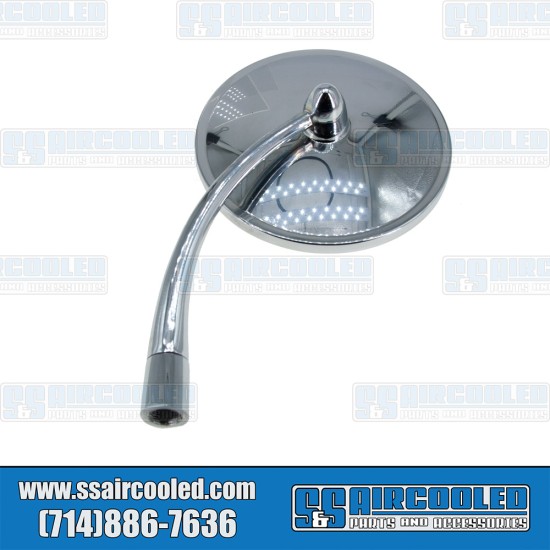 VW Side-View Mirror, Round, Left, 111857513AM, VW Bug