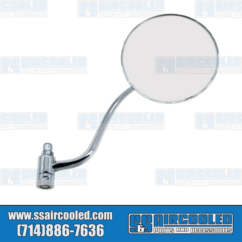 VW Side-View Mirror, Right, Round, Long Arm, 111857514AL, VW Bug