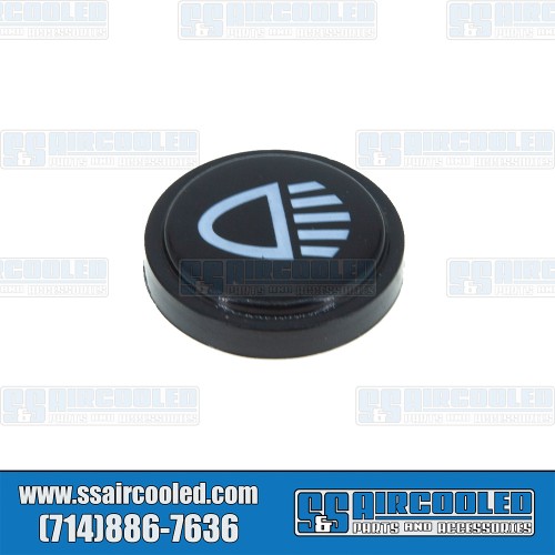 Dash Knob Insert, Headlight Switch, Black w/White