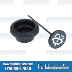 Dash Knob, Wiper Switch, Black w/White Dash Knob, Wiper Switch, Black w/White