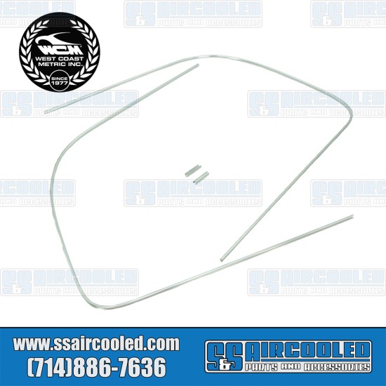 West Coast Metric VW Window Molding, Windshield, Aluminum C-Style w/Clips, 113-325C