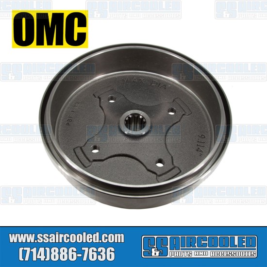 OMC Brakes VW Rear Left or Right Brake Drum, 4x130mm, 113501615JIT, VW Bug, Super Beetle, Ghia