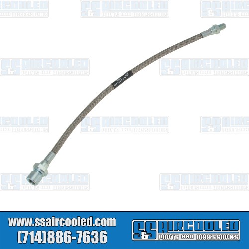 Brake Hose, Front, 380mm, Left or Right, Braided Stainless Steel Brake Hose, Front, 380mm, Left or Right, Braided Stainless Steel