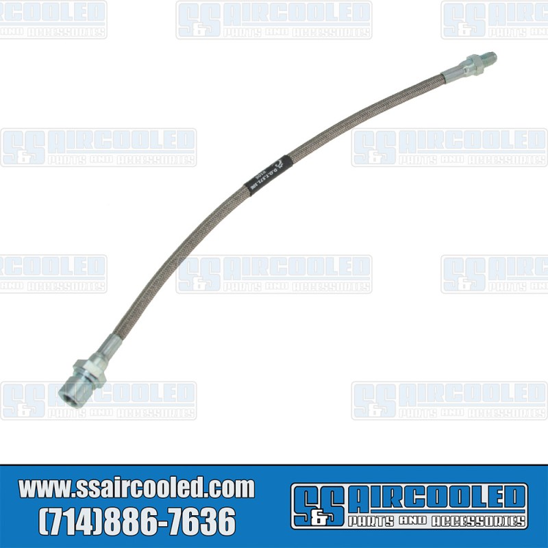 EMPI VW Brake Hose, Front, 380mm, Left or Right, Braided Stainless Steel, 98-6711-B EMPI VW Brake Hose, Front, 380mm, Left or Right, Braided Stainless Steel, 98-6711-B