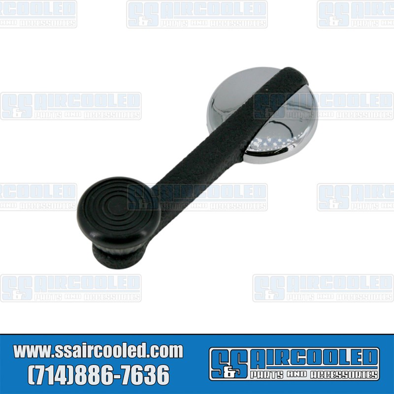  VW Window Winder, Left or Right, Chrome w/Black Knob, 113837581D
