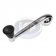 Window Winder, Left or Right, Chrome w/Black Knob Window Winder, Left or Right, Chrome w/Black Knob