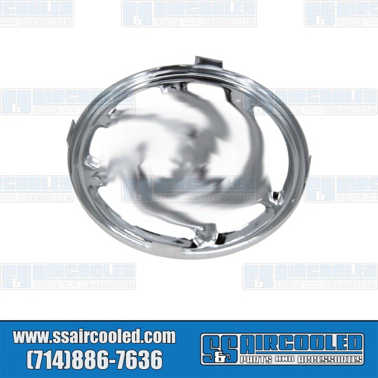 VW Hood Emblem, 76mm Diameter, 4-Tab, 113853605A, VW Bug