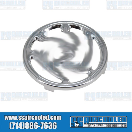 VW Hood Emblem, 76mm Diameter, 4-Tab, 113853605A, VW Bug