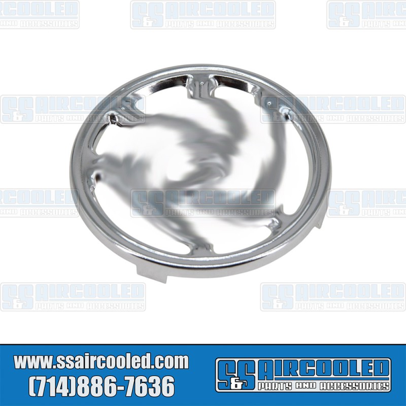 VW Hood Emblem, 76mm Diameter, 4-Tab, 113853605A, VW Bug