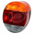 Tail Light Assembly, Amber/Red/Clear, 4-Bulb, Euro Style, Right