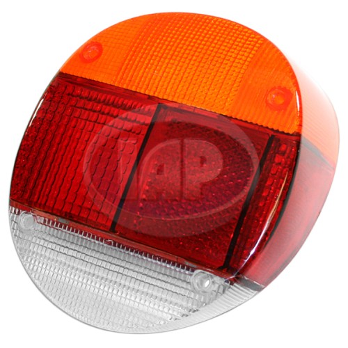 Tail Light Lens, Amber/Red/White, Euro Style, Right Tail Light Lens, Amber/Red/White, Euro Style, Right