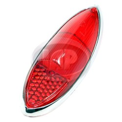 Tail Light Lens, Red/Red, US Style, Left or Right, w/Trim Ring