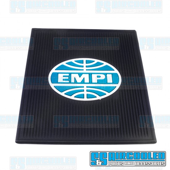 EMPI VW Floor Mats Logo, Rear, Left & Right, Rubber, 15-2000-0